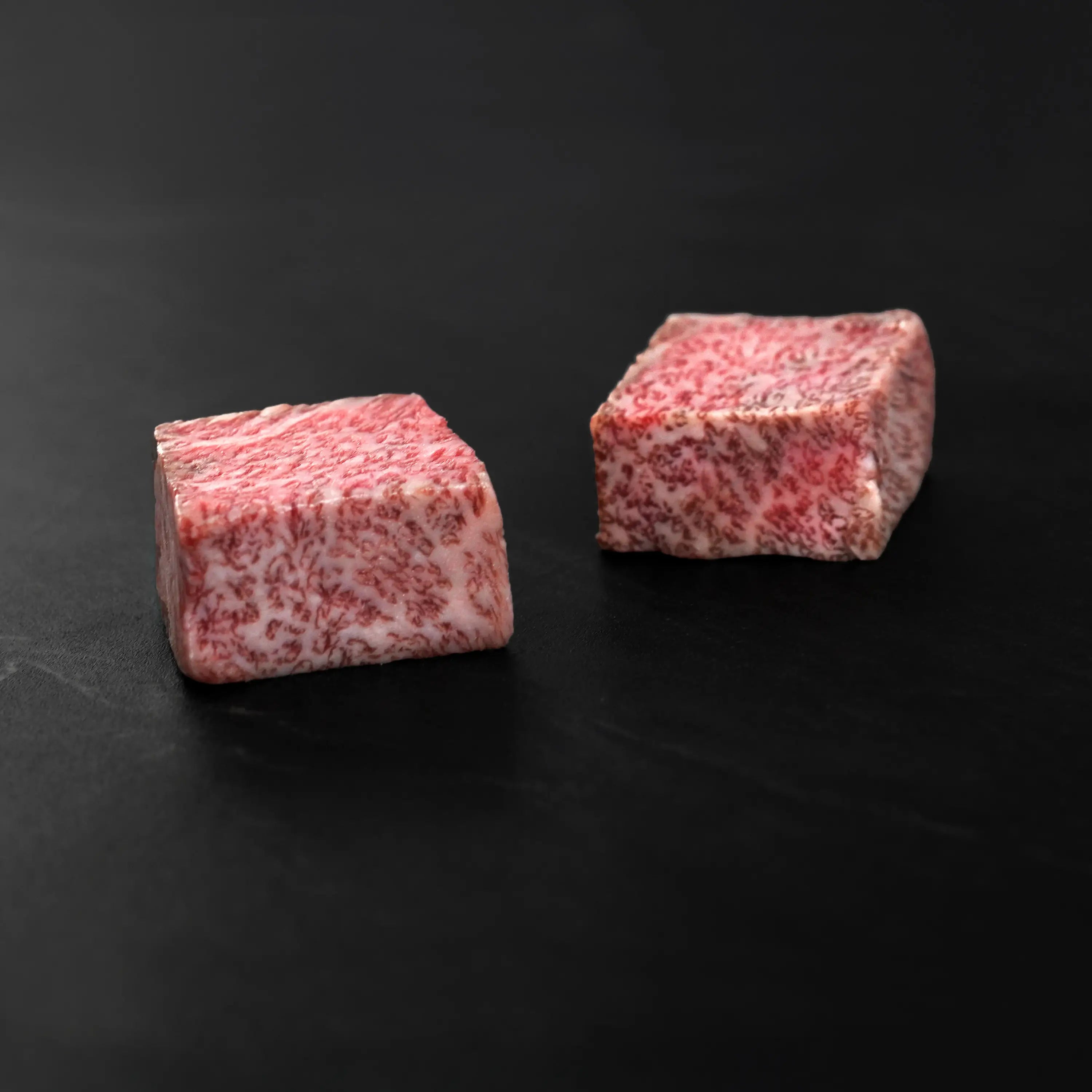 A5 Wagyu Cubes on Black