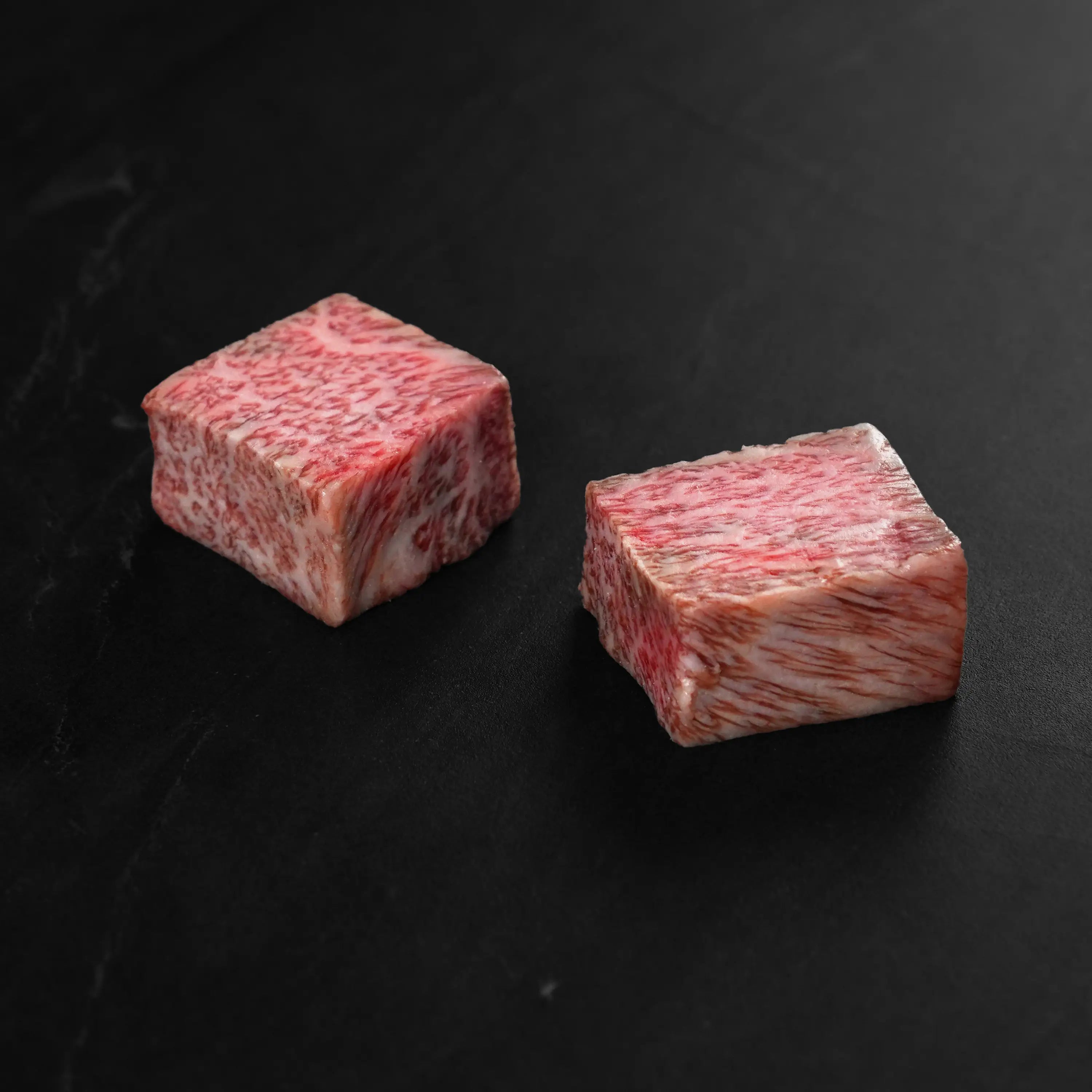 A5 Wagyu Cubes on Black