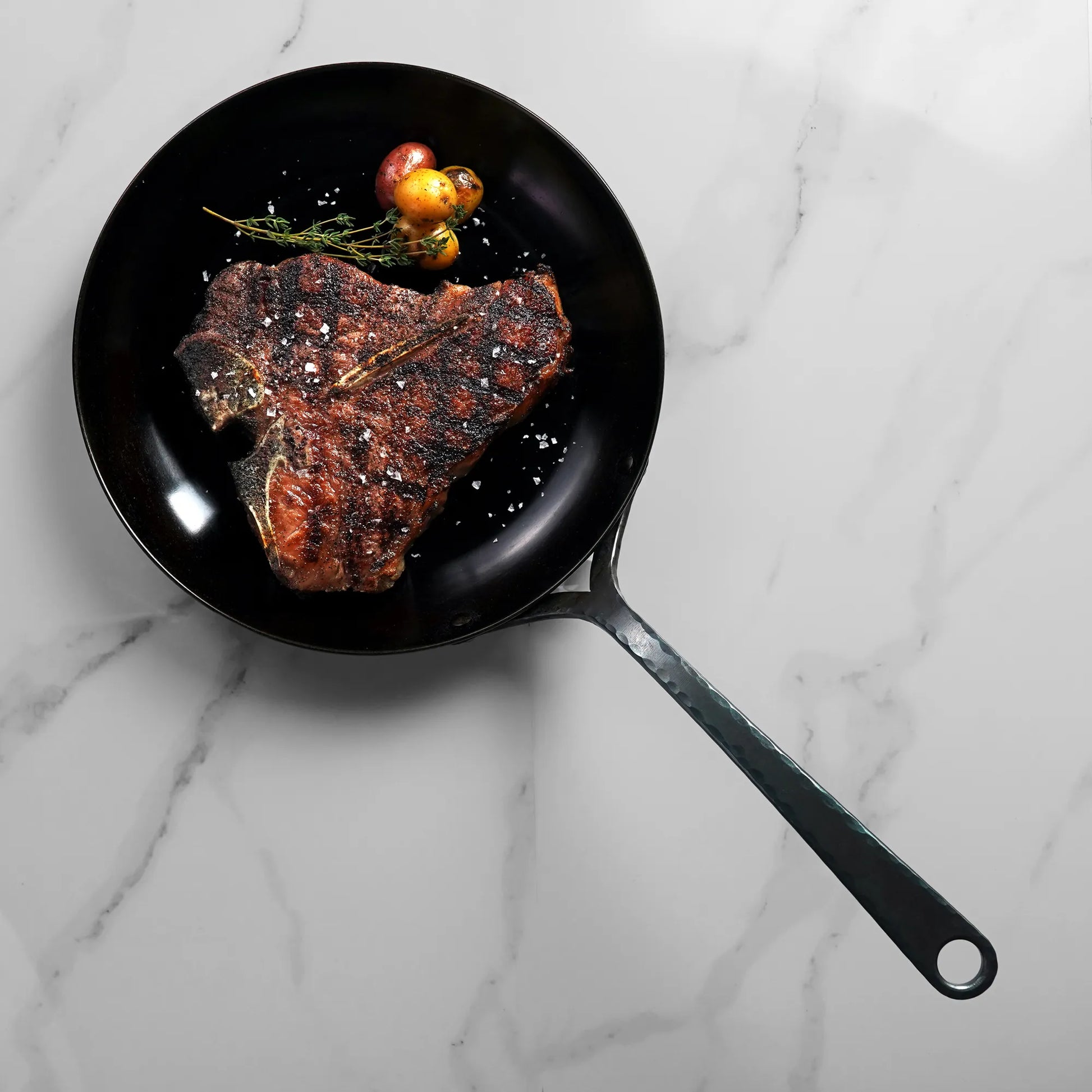 Cooked Angus Porterhouse in Pan